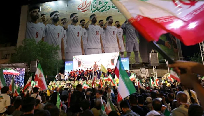 Large gathering in Tehran ahead of Iranian football team's departure for FIFA World Cup
