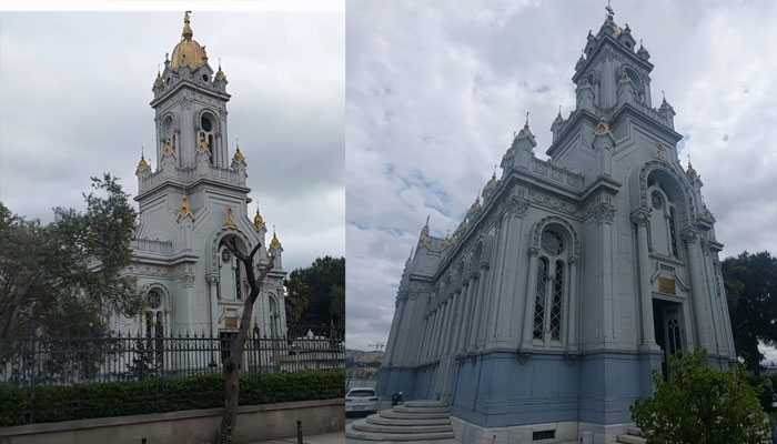 Beautiful historic church made of iron in Istanbul