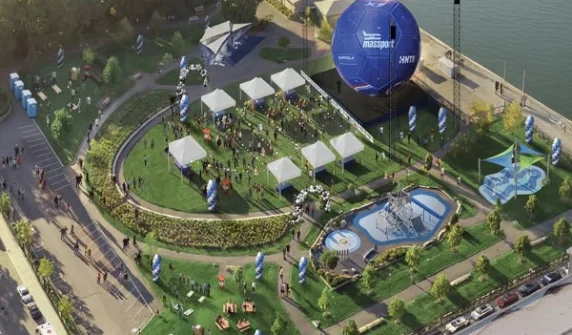 Announcement to build the world's largest football in celebration of FIFA World Cup