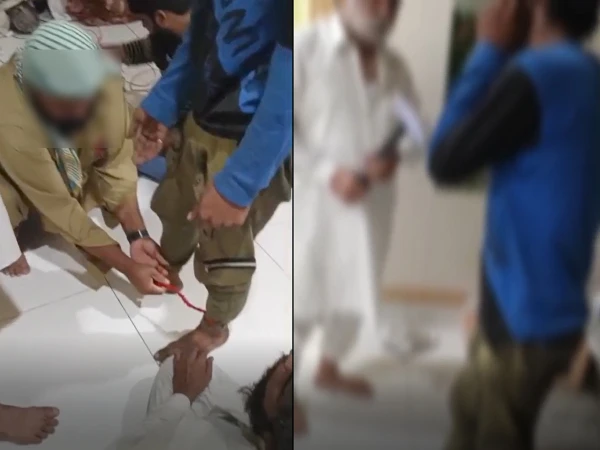 Video emerges of brutal torture of young man after tying him up on suspicion of mobile theft