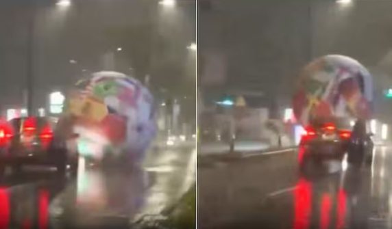: Giant football set up for FIFA hits the road in El Salvador