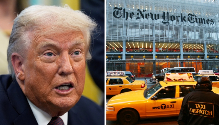 US President Donald Trump lashed out at the New York Times report