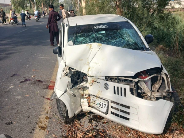 Car crashes into tree after tire bursts,