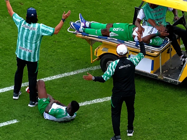 The vehicle carrying the injured player from the field hit another player.