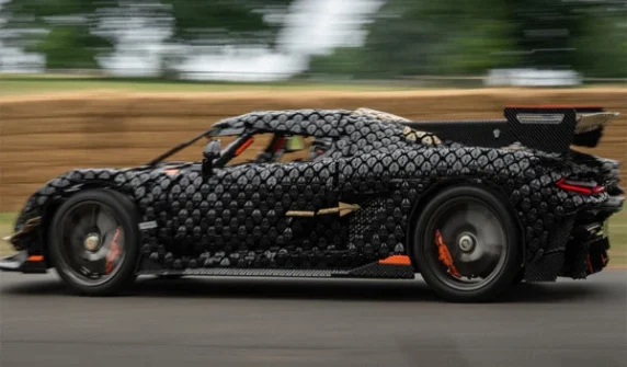 Sports car made from Lego pieces
