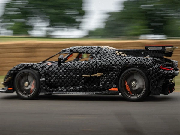 Sports car made from Lego pieces