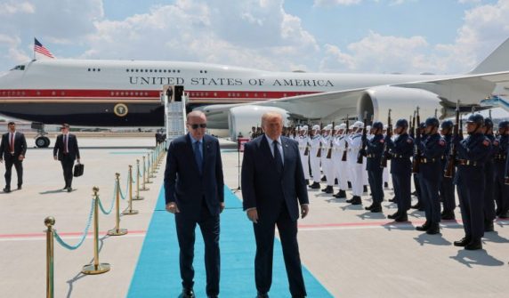 President Trump has arrived in Turkey to attend the NATO summit.