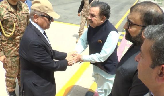 Prime Minister Shehbaz Sharif has arrived in Quetta on a one-day visit.