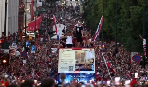 Historic welcome for the Norwegian team in Oslo after World Cup exit