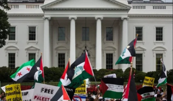 Large protest against Netanyahu in Washington