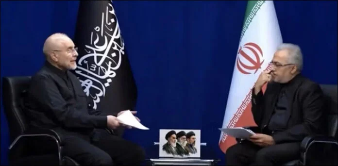 Why was Baqer Qalibaf's interview on state television abruptly halted?