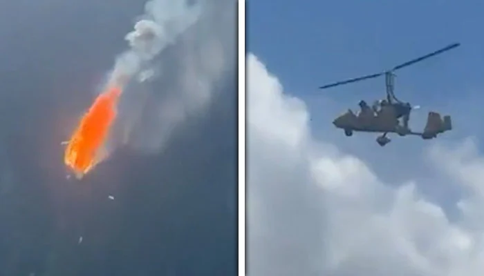 Gyrocopter crashes after hitting cable car line