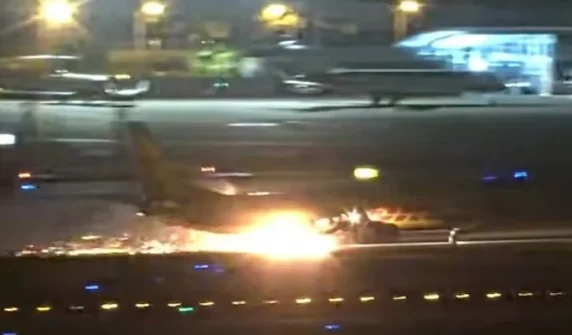 A Boeing cargo plane caught fire at Los Angeles Airport.