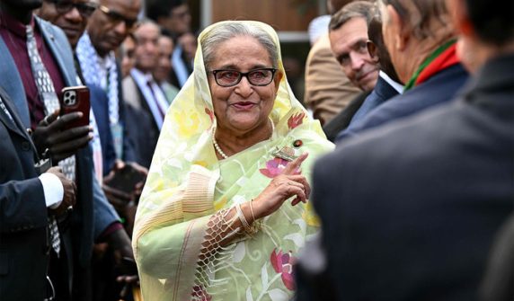 India denies playing a role regarding Sheikh Hasina Wajed's speech.