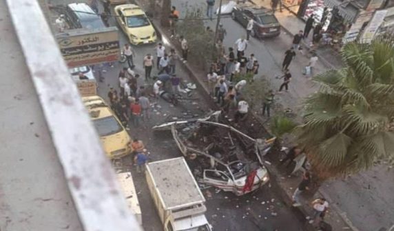 Minibus explosion in the Damascus suburb of Jaramana
