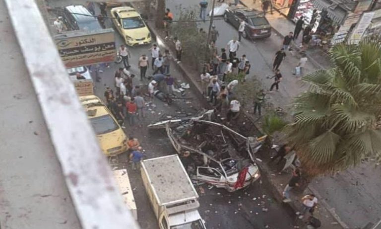 Minibus explosion in the Damascus suburb of Jaramana