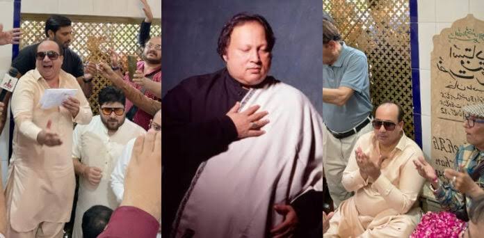 Rahat Fateh Ali Khan's performance at Nusrat Fateh Ali Khan's shrine draws criticism.