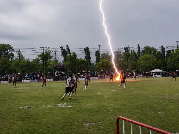 12 injured after being struck by lightning during a football match