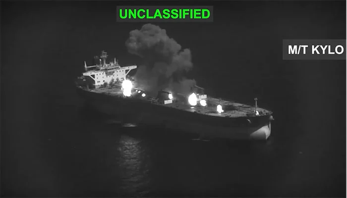 US military claims to have targeted three oil tankers off the Iranian island of Kharg.