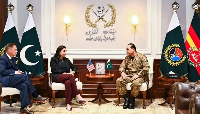 Meeting between Field Marshal Asim Munir and the US Afghanistan War Commission delegation.