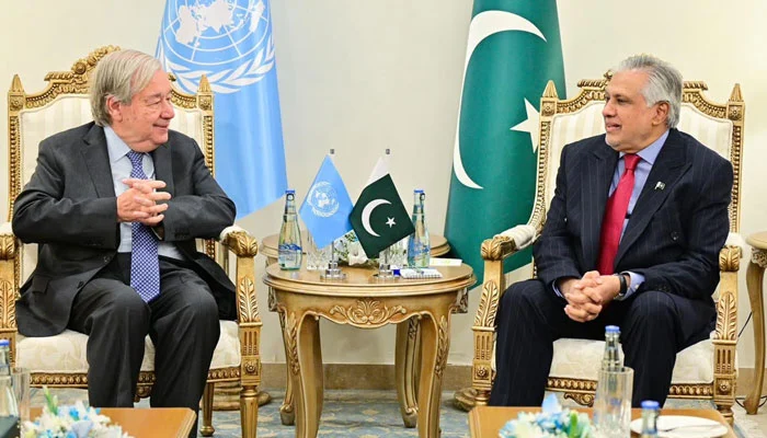 Ishaq Dar makes a major demand regarding Afghanistan in the presence of Antonio Guterres