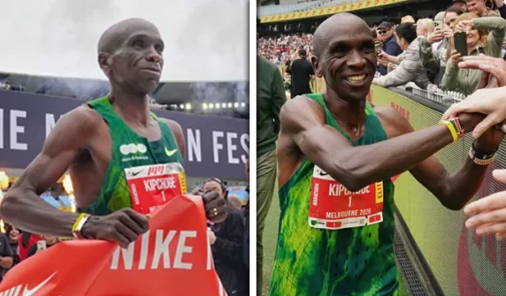 Kenya's Eliud Kipchoge won the Melbourne Marathon.