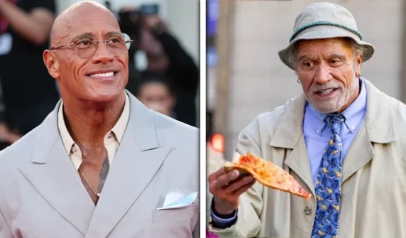 Dwayne Johnson has adopted a striking new look for his latest film.