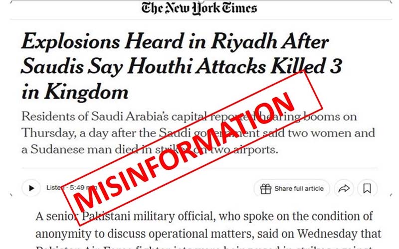 Ministry of Information refutes New York Times report