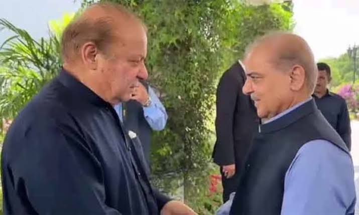 Prime Minister Shehbaz meets Nawaz Sharif.